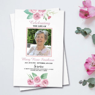 Rosen viering van het leven uitvaartdienst flyer