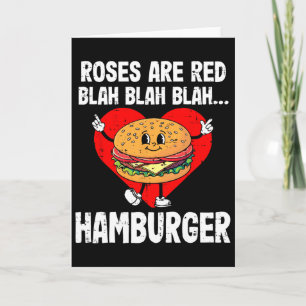 Rosen zijn Rode Blah Grappige Valentijnsdag Hambur Kaart
