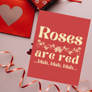 Rosen zijn Rode Schattige Grappige Anti Valentijns Feestdagen Kaart