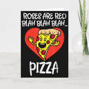 Rosen zijn rood Blah Pizza Funny Valentijnsdag Ete Kaart