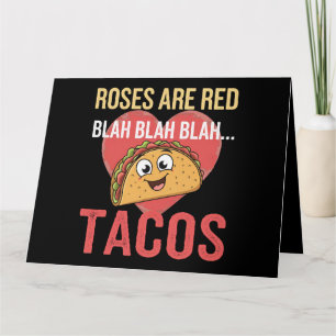 Rosen zijn rood Blah Tacos Valentijnsdag Eten Lief Kaart