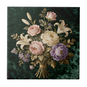 Rosenboeket Antieke Stijl Tapijt Tegeltje