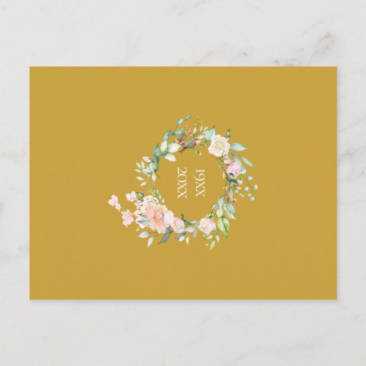 Rosenkrans 50e gouden huwelijksjubileum uitnodiging briefkaart (Achterkant)