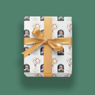 Rosenkrans Heilige Communie Foto Katholiek Cadeaupapier
