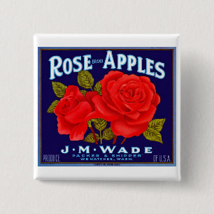 Rosenmerk Appels Vierkante Button 5,1 Cm