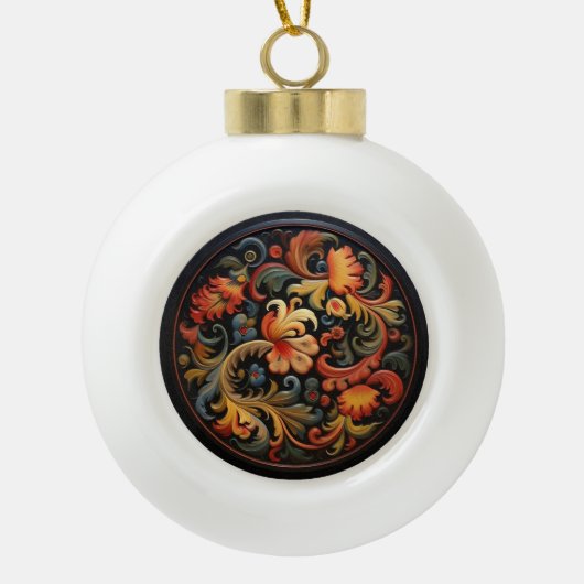 Rosepaint Modern 3 van 6 Keramische Bal Ornament (Voorkant)