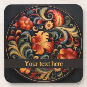 Rosepaint Rosemaling Modern 2 Bier Onderzetter (Voorkant)