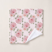 Roseraie rose vintage cottage motif floral (Gant de toilette)