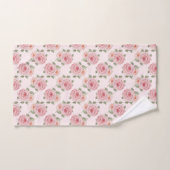 Roseraie rose vintage cottage motif floral (Serviette à main)