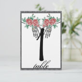 Roses à main de squelette gothique numéro de table (Debout devant)