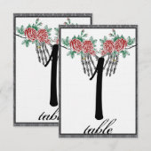 Roses à main de squelette gothique numéro de table (Devant / Derrière)