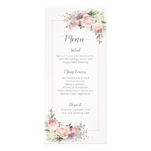 Roses amoureux Mariage à cadre rose   Menu