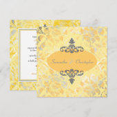 Roses anciennes + invitations Jaune/gris (Devant / Derrière)