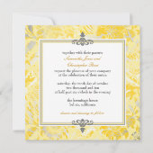 Roses anciennes + invitations Jaune/gris (Dos)