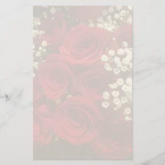 Roses and Baby's Breath Stationery Briefpapier