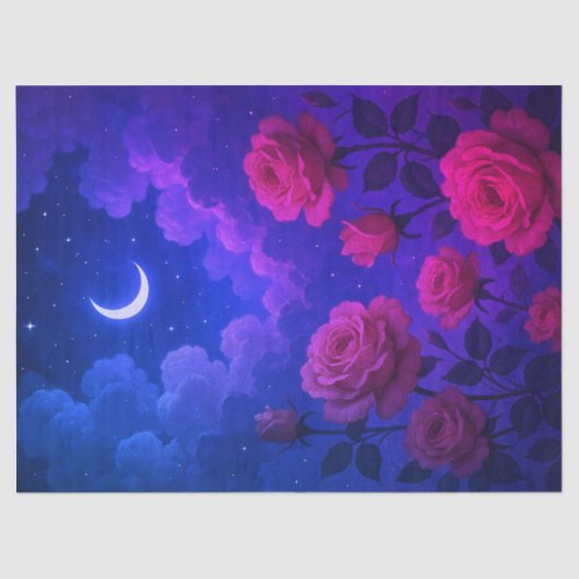 Roses and Moonlight Tissue Paper Tissuepapier (Voorkant)
