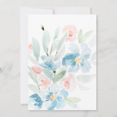 Roses aquarelle et Faire-part de mariage bleu (Dos)