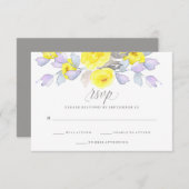 Roses aquarelle | Jaune violet et gris | RSVP (Devant / Derrière)