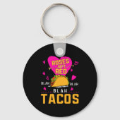 Roses Are Red Blah Blah Blah Tacos Foodie Valentin Sleutelhanger (Voorkant)