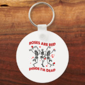 Roses Are Red Inside Im Dead Skeleton Valentines  Sleutelhanger (Voorkant)