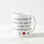 Roses Are Red Valentine’s  – Romantic Typography  Koffiemok (Voorkant rechts)