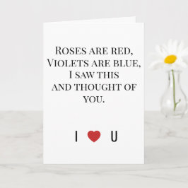 Roses Are Red Valentine's - I ♥ U Funny Romantic   Kaart