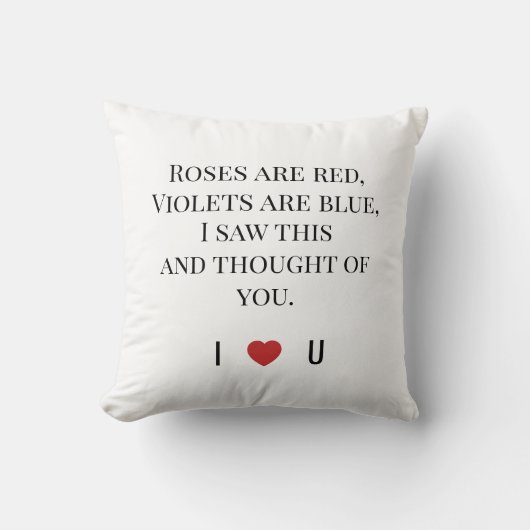 Roses Are Red Valentine's - I ♥ U Funny Romantic   Kussen (Voorkant)