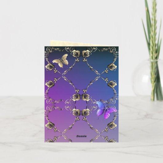 Roses argentés avec nom salutation (Dos)