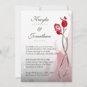 Roses argentés rouges des invitations | de mariage (Devant)