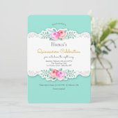 Roses artistiques Quinceañera Invitation (Debout devant)