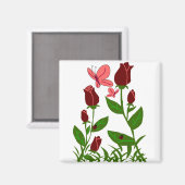 Roses avec aimant papillons (Recto/Verso)