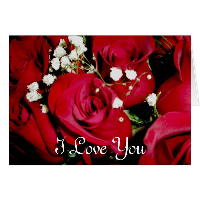 Roses & Bébé Respiration I Love You Card (Devant horizontal)