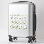 Roses blanches avec Stickers Papillons (Sur valise)