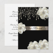 Roses blanches, Bat mitzvah, Invitation personnali (Devant / Derrière)