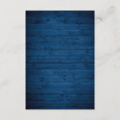 Roses blanches Carte de table Mariage en bois bleu (Dos)