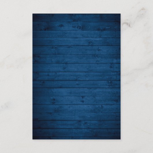 Roses blanches Carte de table Mariage en bois bleu (Dos)