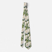 Roses blanches Classique Formel Cravate Floral (Dos)