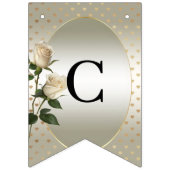 Roses blanches Coeurs d'or Drapeau de Bunting (Premier drapeau)
