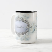 Roses blanches d'hiver personnalisées Mariage Mug (Devant gauche)
