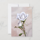Roses blanches douces romantiques Numéro de table (Dos)