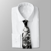 ROSES BLANCHES ET BOUTEILLES ROUGES Cravate noir (Attaché)