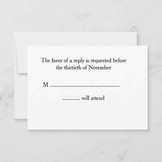 Roses blanches et fougères mariage RSVP (Dos)