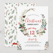 Roses blanches et Noël saint invitation de la cour (Devant / Derrière)