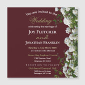 Roses blanches Faire-part de mariage Arrière - pla (Devant)