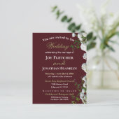 Roses blanches Faire-part de mariage Arrière - pla (Debout devant)