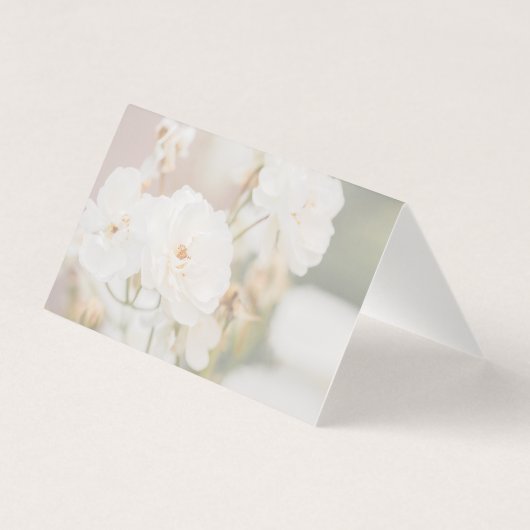 Roses blanches fanées Mariage photo Table Place Ca (Back)