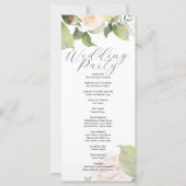 Roses blanches Feuilles verts Programme de mariage (Dos)