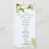 Roses blanches Feuilles verts Programme de mariage (Dos)