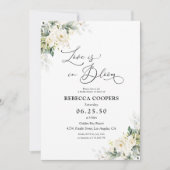 Roses blanches Floral Bridal Show Invitation (Devant)