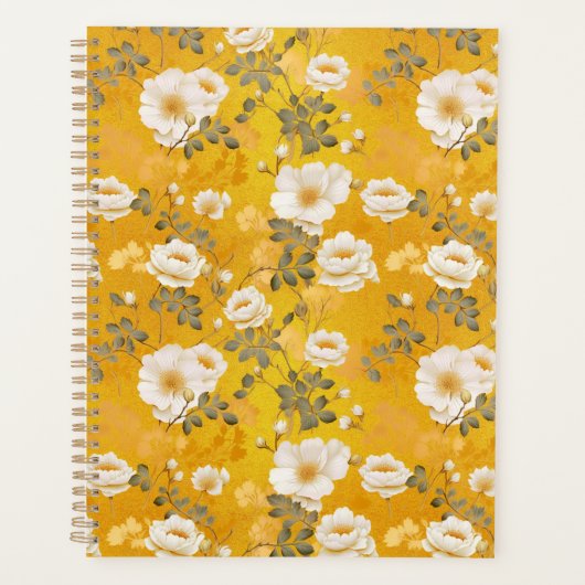 Roses blanches Floral Chiyogami Planificateur (Devant)